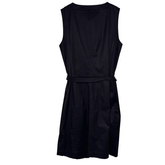 Talbots Size 16 Sleeveless Ruffle Front Black Button Up Shirt Dress - Picture 6 of 8